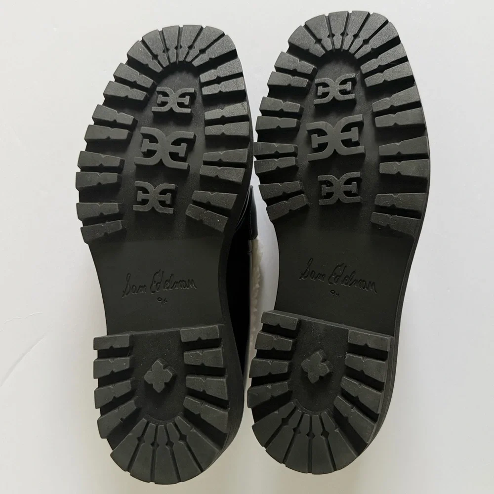 Sam Edelman‎ Laurs Cozy Lug Sole Loafer Faux Fur Black Womens US 9.5M NEW